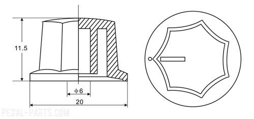 mxr knob size